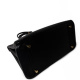 Hermes Handbag Black Birkin 30 Black Noir Vachette Ardennes Gold Plated Hardware - Redeluxe