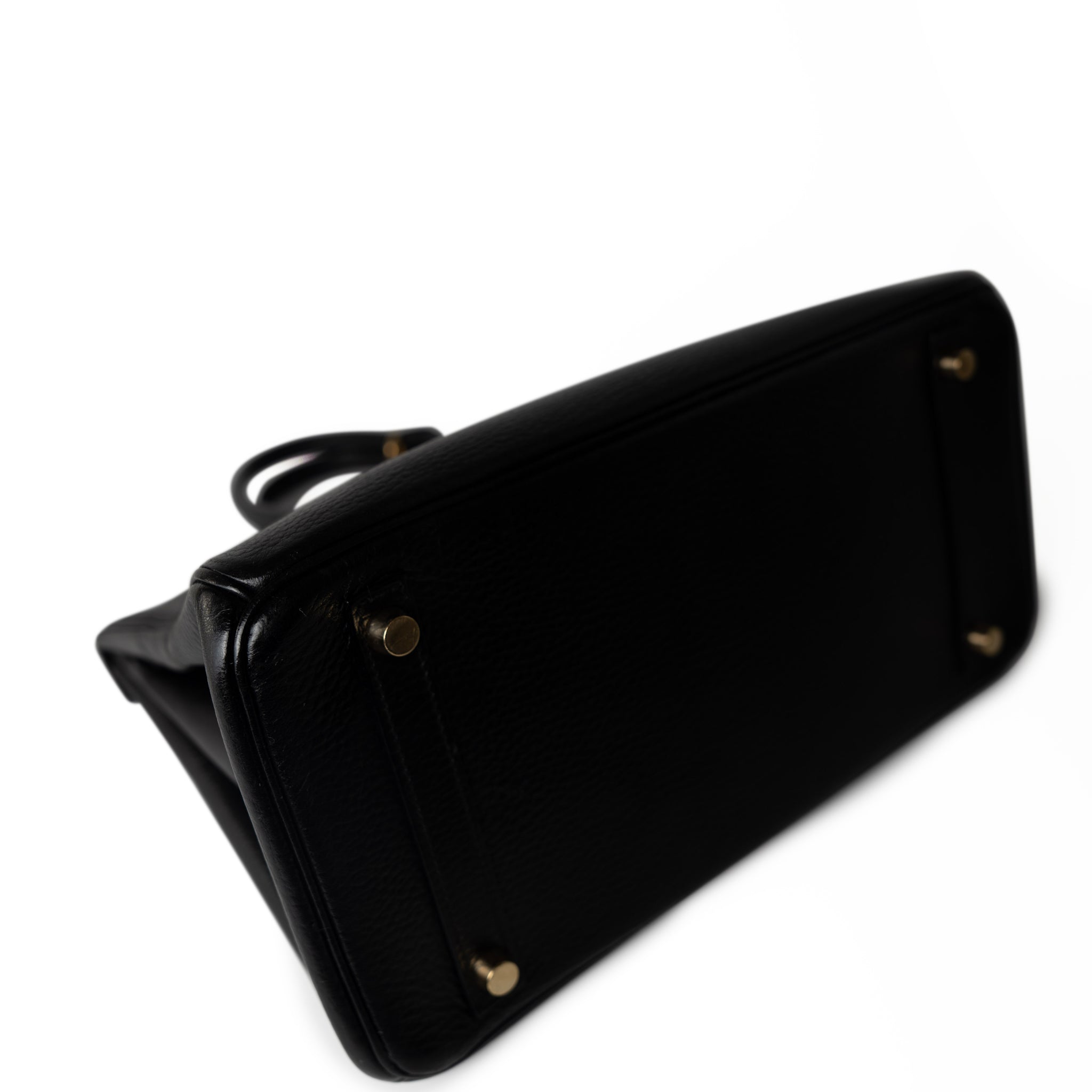 Hermes Handbag Black Birkin 30 Black Noir Vachette Ardennes Gold Plated Hardware - Redeluxe