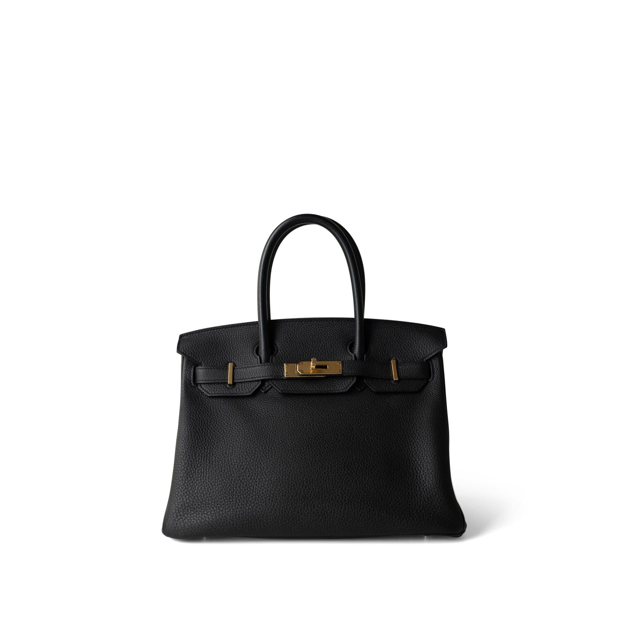Hermes Handbag Black Birkin 30 Black Togo Gold Plated A Stamp - Redeluxe