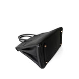 Hermes Handbag Black Birkin 30 Noir Togo Rose Gold Plated Hardware D Stamp - Redeluxe