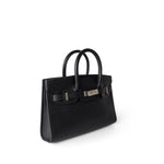 Hermes Handbag Black Birkin Sellier 15 Black Epsom Palladium Plated O Stamp - Redeluxe