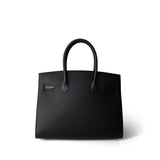 Hermes Handbag Black Birkin Sellier 30 Noir / Black Veau Madame Leather Gold Plated Z Stamp - Redeluxe