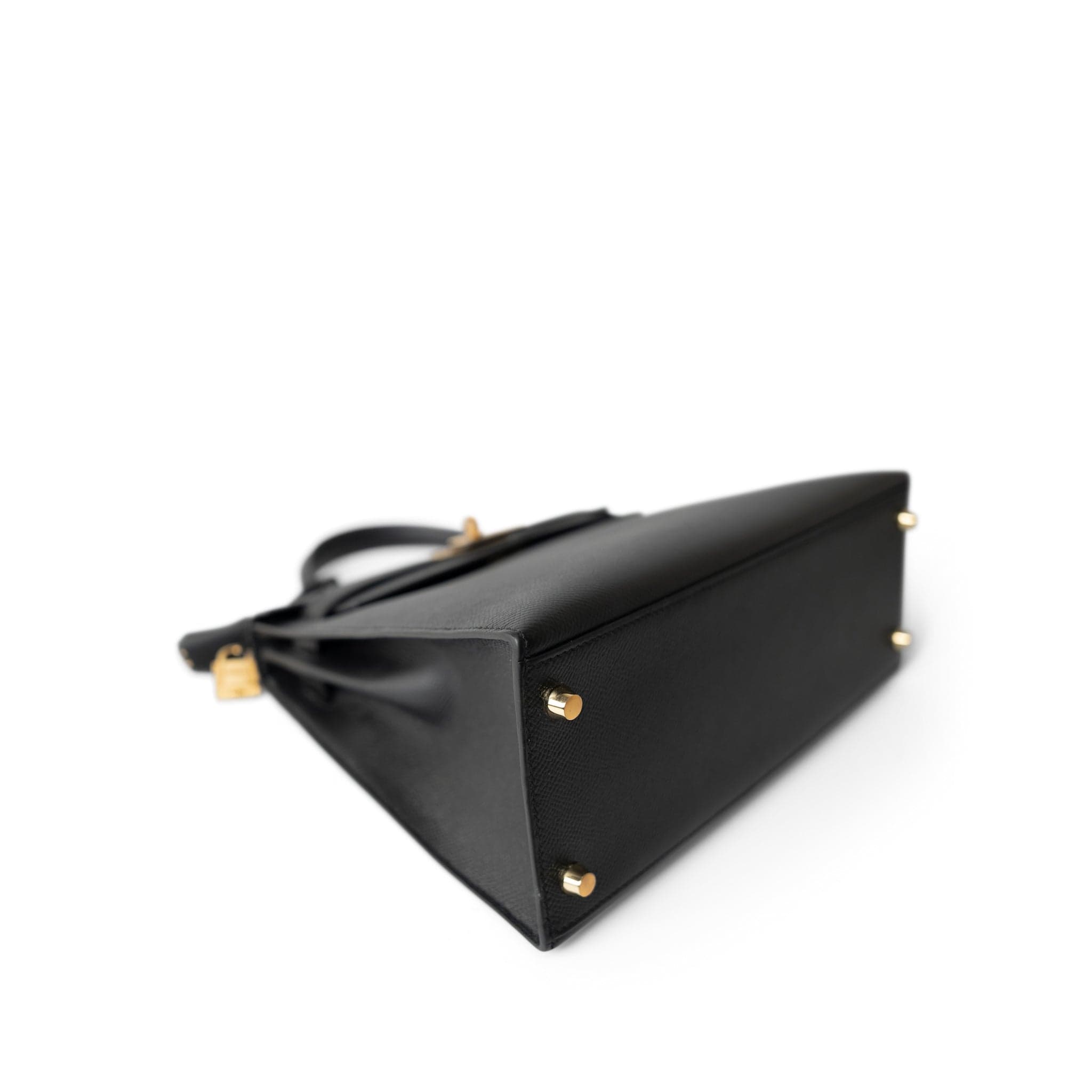 Hermes Handbag Black (Copy) Kelly Sellier 28 Black Epsom Gold Plated C Stamp - Redeluxe