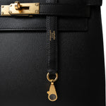 Hermes Handbag Black (Copy) Kelly Sellier 28 Black Epsom Gold Plated C Stamp - Redeluxe