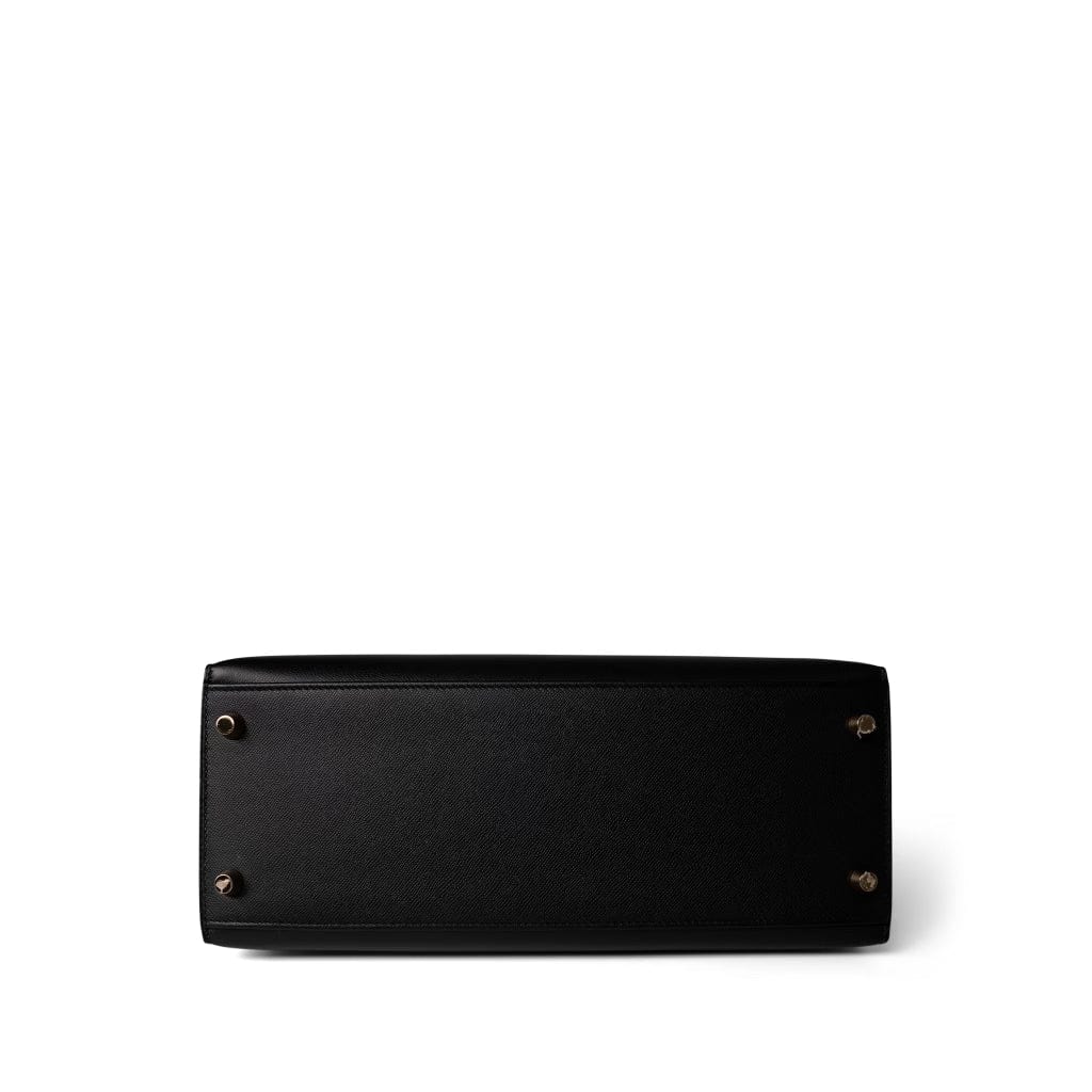 Hermes Handbag Black Kelly 28 Black Epsom Gold Plated B Stamp - Redeluxe