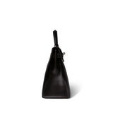Hermes Handbag Black Kelly 28 Sellier Black Box Calfskin Gold Plated P Circle Stamp - Redeluxe