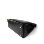 Hermes Handbag Black Kelly 32 Black Box Calfskin Gold Plated A Square Stamp - Redeluxe