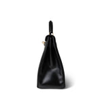 Hermes Handbag Black Kelly 32 Black Box Calfskin Gold Plated A Square Stamp - Redeluxe