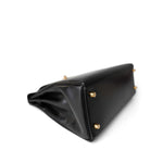 Hermes Handbag Black Kelly 32 Black Box Calfskin Gold Plated A Square Stamp - Redeluxe