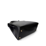 Hermes Handbag Black Kelly Sellier 28 Black Box Calfskin Gold Plated X Circle Stamp - Redeluxe