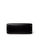 Hermes Handbag Black Kelly Sellier 28 Black Box Calfskin Gold Plated X Circle Stamp - Redeluxe
