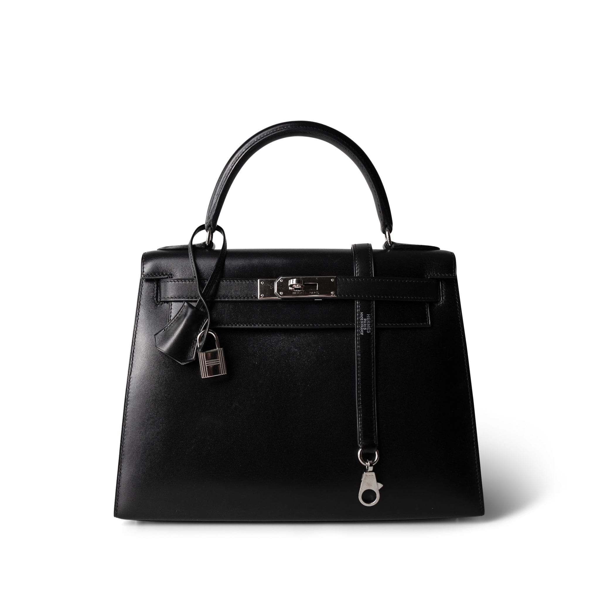 Kelly Sellier 28 Black Box Calfskin Palladium Plated [B] Stamp