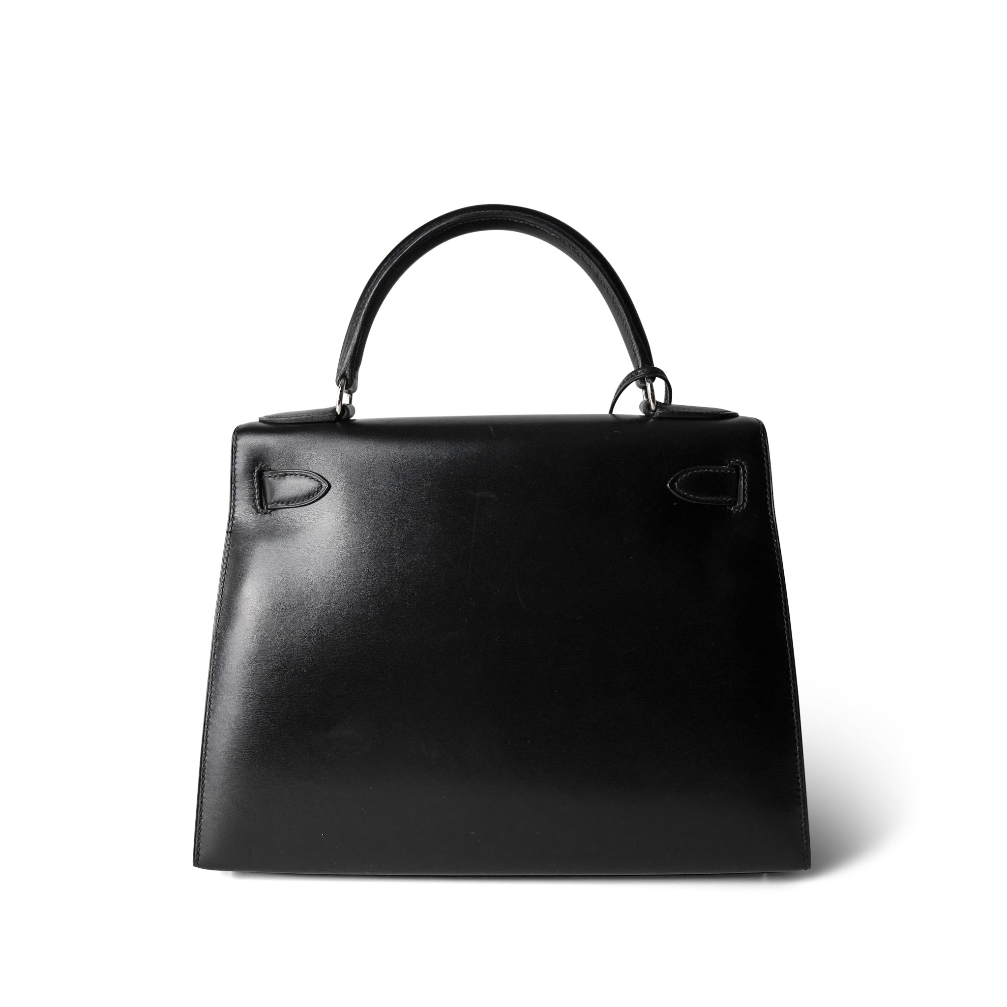 Kelly Sellier 28 Black Box Calfskin Palladium Plated [B] Stamp