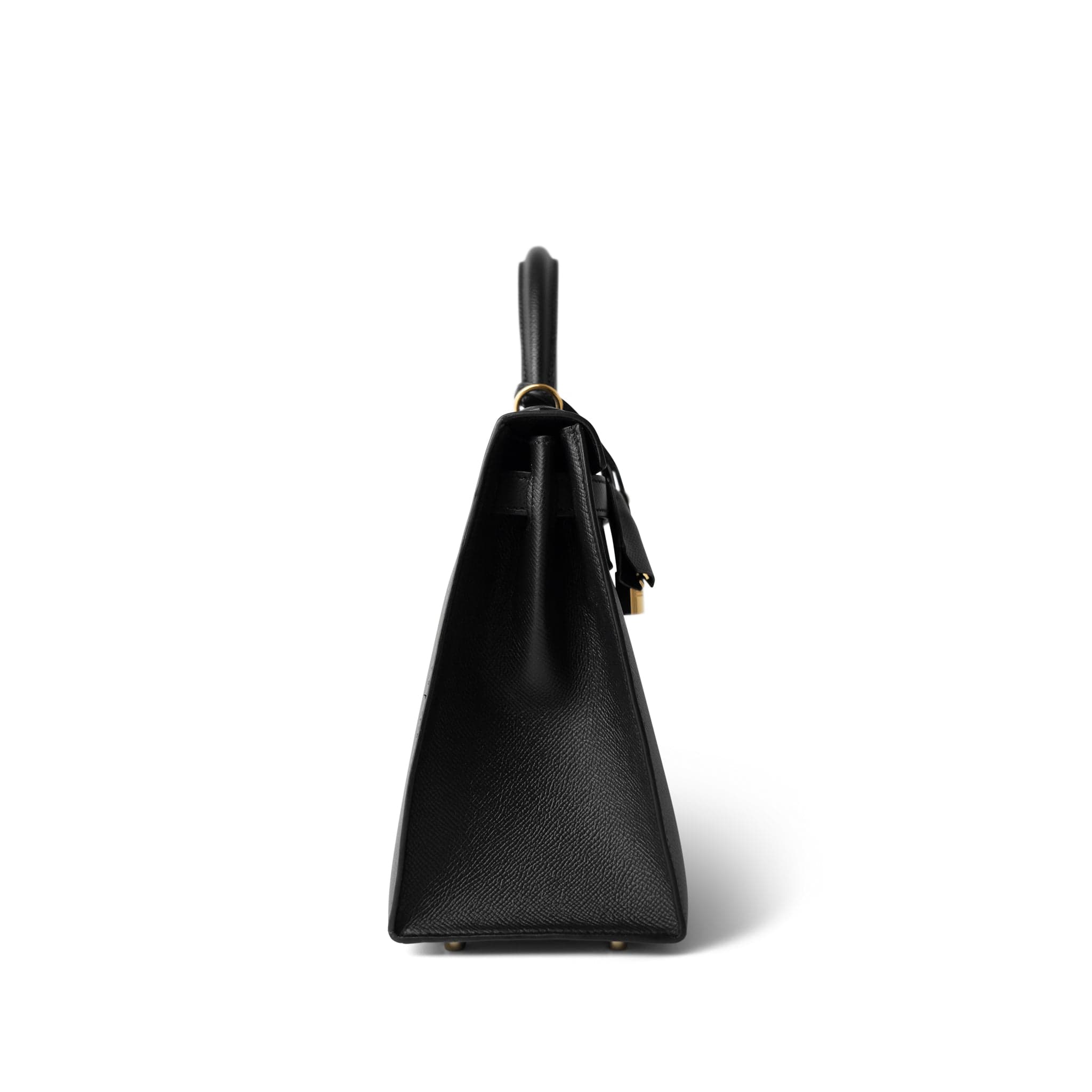 Hermes Handbag Black Kelly Sellier 28 Black Epsom Gold Plated C Stamp - Redeluxe