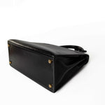Hermes Handbag Black Kelly Sellier 28 Box Calfskin Gold Plated Hardware M Circle Stamp - Redeluxe