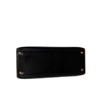 Hermes Handbag Black Kelly Sellier 28 Box Calfskin Gold Plated Hardware M Circle Stamp - Redeluxe