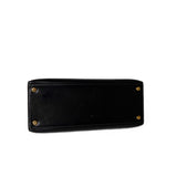 Hermes Handbag Black Kelly Sellier 28 Box Calfskin Gold Plated Hardware M Circle Stamp - Redeluxe