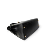 Hermes Handbag Black Kelly Sellier 32 Black Box Calfskin Gold Plated (U) Stamp - Redeluxe