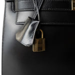 Hermes Handbag Black Kelly Sellier 32 Black Box Calfskin Gold Plated (U) Stamp - Redeluxe