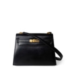 Hermes Handbag Black Mini Kelly Sellier 20 Black Box Calfskin Gold Plated P Circle Stamp - Redeluxe