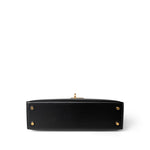 Hermes Handbag Black Mini Kelly Sellier Noir Box Calfskin Gold Plated Z Stamp - Redeluxe