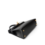 Hermes Handbag Black Mini Kelly Sellier Noir Box Calfskin Gold Plated Z Stamp - Redeluxe