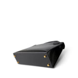 Hermes Handbag Black Mini Kelly Sellier Noir Box Calfskin Gold Plated Z Stamp - Redeluxe