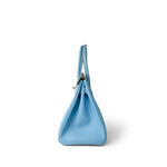 Hermes Handbag Blue Birkin 30 Bleu Celeste Epsom Palladium Plated O Square Stamp - Redeluxe