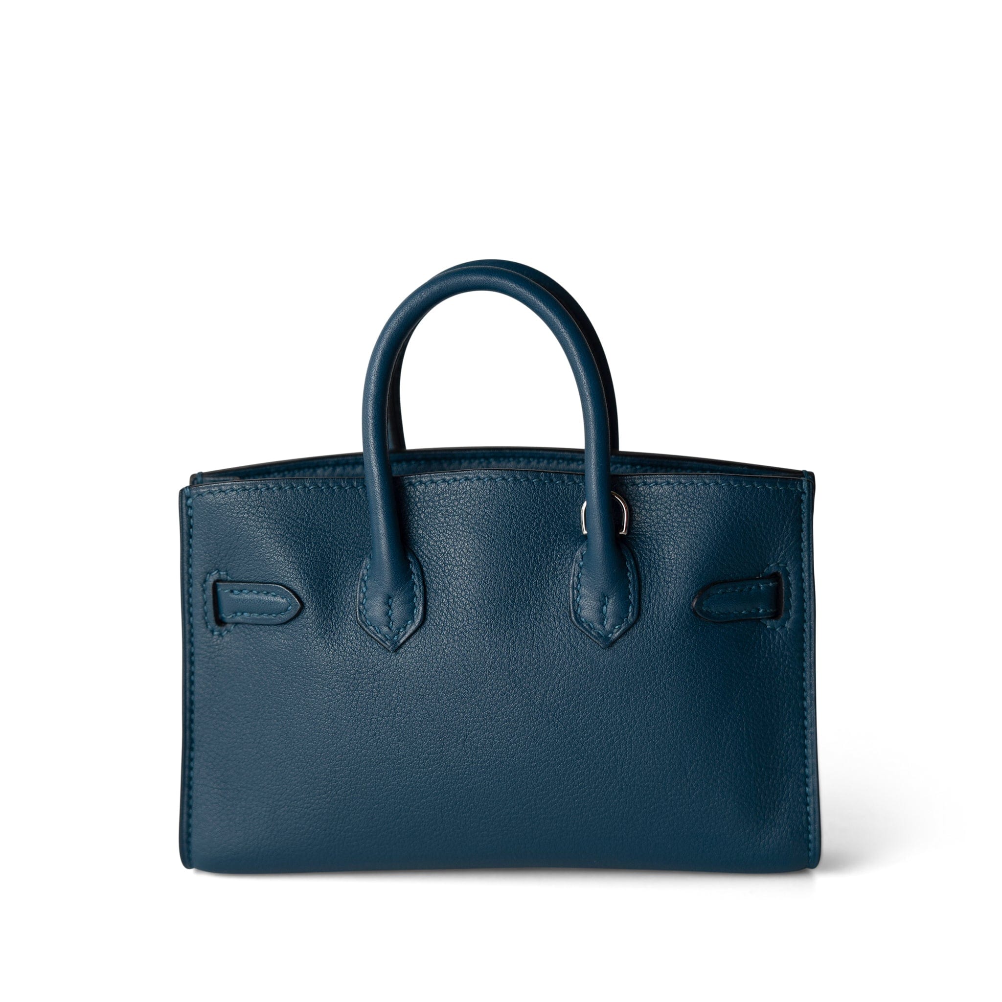 Hermes Handbag Blue / Birkin Birkin 15 Bleu de Prusse Swift Palladium Plated O Square Stamp - Redeluxe