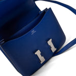Hermes Handbag Blue / Constance Constance 18 7T Bleu Electrique Chèvre Leather Palladium Plated U Stamp - Redeluxe