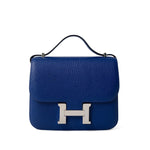 Hermes Handbag Blue / Constance Constance 18 7T Bleu Electrique Chèvre Leather Palladium Plated U Stamp - Redeluxe