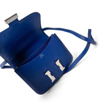 Hermes Handbag Blue / Constance Constance 18 7T Bleu Electrique Chèvre Leather Palladium Plated U Stamp - Redeluxe