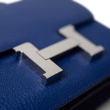 Hermes Handbag Blue / Constance Constance 18 7T Bleu Electrique Chèvre Leather Palladium Plated U Stamp - Redeluxe