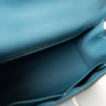 Hermes Handbag Blue Kelly 28 Sellier Blue Jean Veau Epsom Leather Palladium Hardware M Square Stamp - Redeluxe