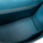 Hermes Handbag Blue Kelly Sellier 25 Vert Bosphore Veau Epsom Palladium Plated Hardware D Stamp - Redeluxe