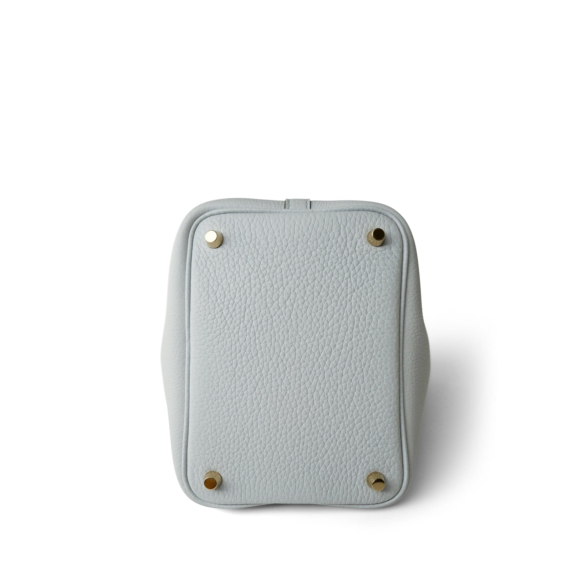 Hermes Handbag Blue Picotin Lock 18 Bleu Pale Taurillon Clemence Gold Plated - Redeluxe