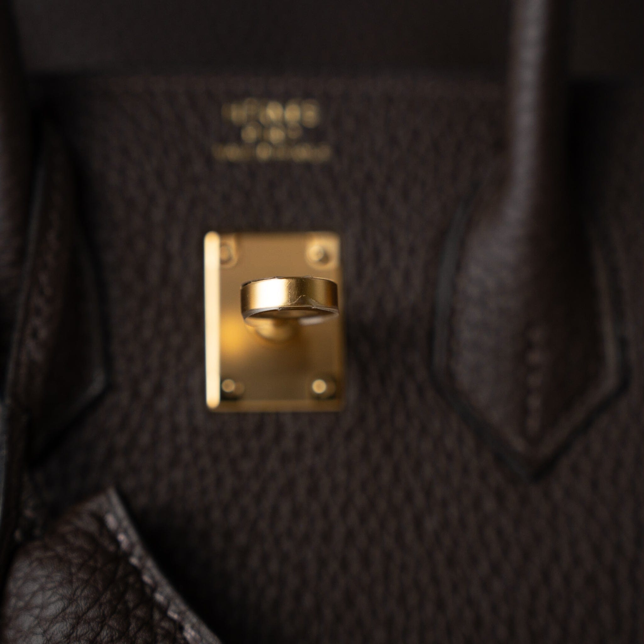 Hermes Handbag Brown Birkin 25 Ebène Veau Togo Leather Gold Plated Y Stamp - Redeluxe