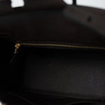 Hermes Handbag Brown Birkin 25 Ebène Veau Togo Leather Gold Plated Y Stamp - Redeluxe
