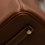Hermes Handbag Brown Birkin 35 Gold Veau Togo Leather Gold Plated X Stamp - Redeluxe