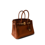 Hermes Handbag Brown / Birkin Birkin 30 Fauve Barenia Gold Plated Hardware C Stamp - Redeluxe