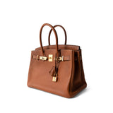 Hermes Handbag Brown / Birkin Birkin 30 Fauve Barenia Gold Plated Hardware C Stamp - Redeluxe