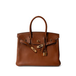 Hermes Handbag Brown / Birkin Birkin 30 Fauve Barenia Gold Plated Hardware C Stamp - Redeluxe