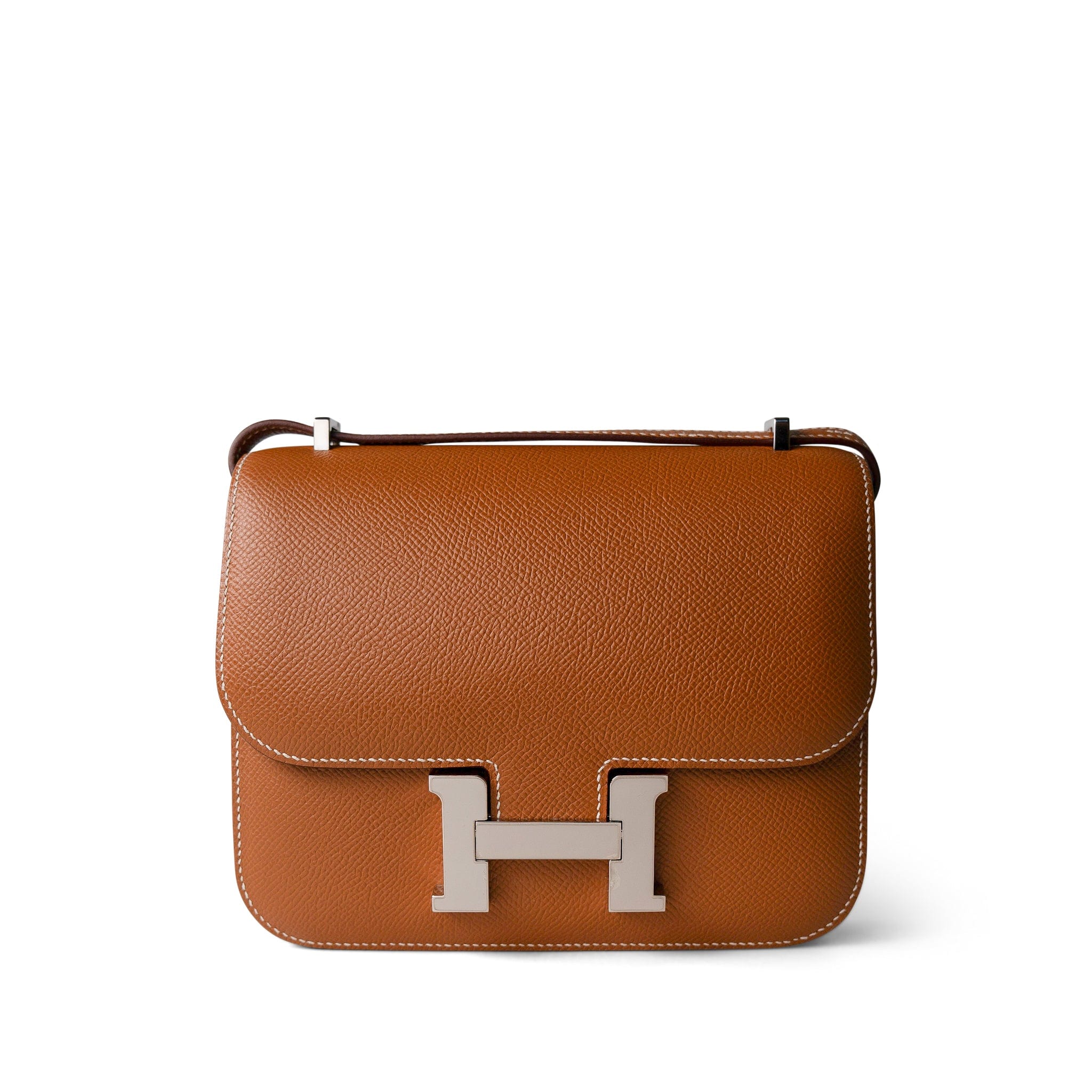 Hermes Handbag Brown Constance 18 Gold Veau Epsom Palladium Plated Z Stamp - Redeluxe