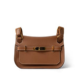 Hermes Handbag Brown Hermes Jypsiere Mini Gold Evercolor / Wooly Strap Gold Plated B Stamp - Redeluxe
