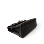 Hermes Handbag Brown / Kelly Kelly Pochette Ebene (Brown) Swift Leather Gold Plated Hardware H Square Stamp - Redeluxe