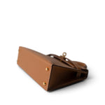 Hermes Handbag Brown Mini Kelly Sellier Gold Veau Epsom Gold Plated Z Stamp - Redeluxe