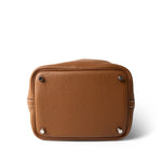 Hermes Handbag Brown Picotin 18 Lock Gold Taurillon Clemence Palladium Plated U Stamp - Redeluxe