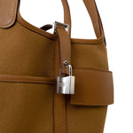 Hermes Handbag Brown Picotin Lock 18 Sesame Cargo Palladium Plated B Stamp - Redeluxe