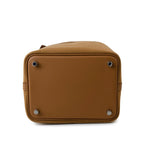 Hermes Handbag Brown Picotin Lock 18 Sesame Cargo Palladium Plated B Stamp - Redeluxe