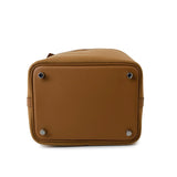 Hermes Handbag Brown Picotin Lock 18 Sesame Cargo Palladium Plated B Stamp - Redeluxe